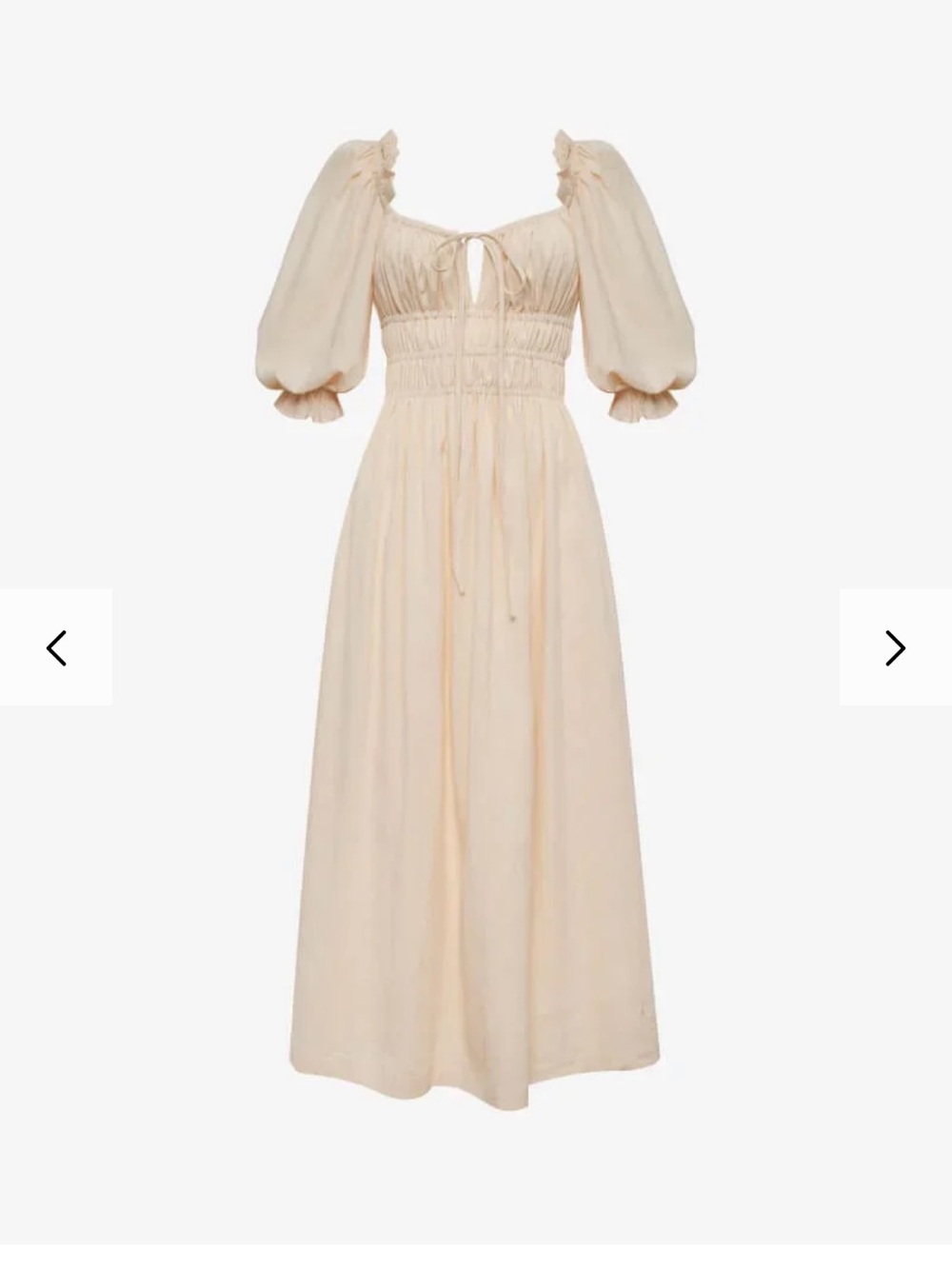 Rumored Cream Puff-Sleeve Midi Dress